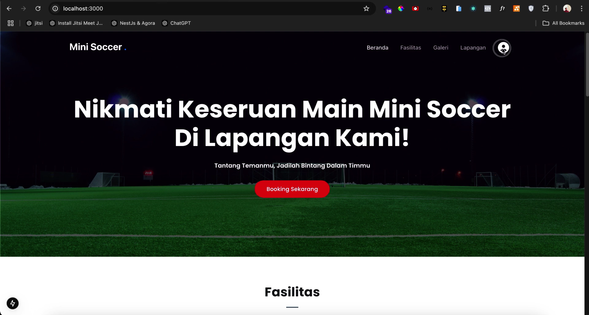 Mini Soccer Booking
